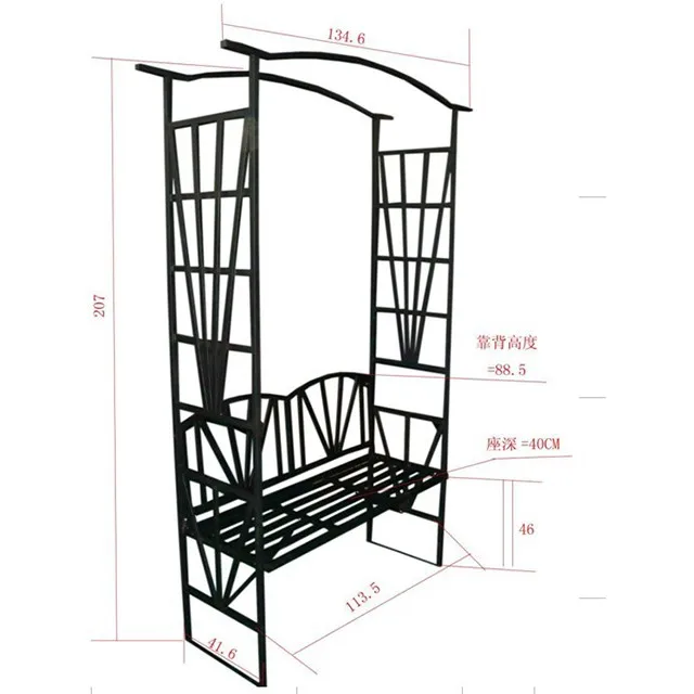 Cheap Hot Sell Wrought Iron Outdoor Garden Arch Trellis
