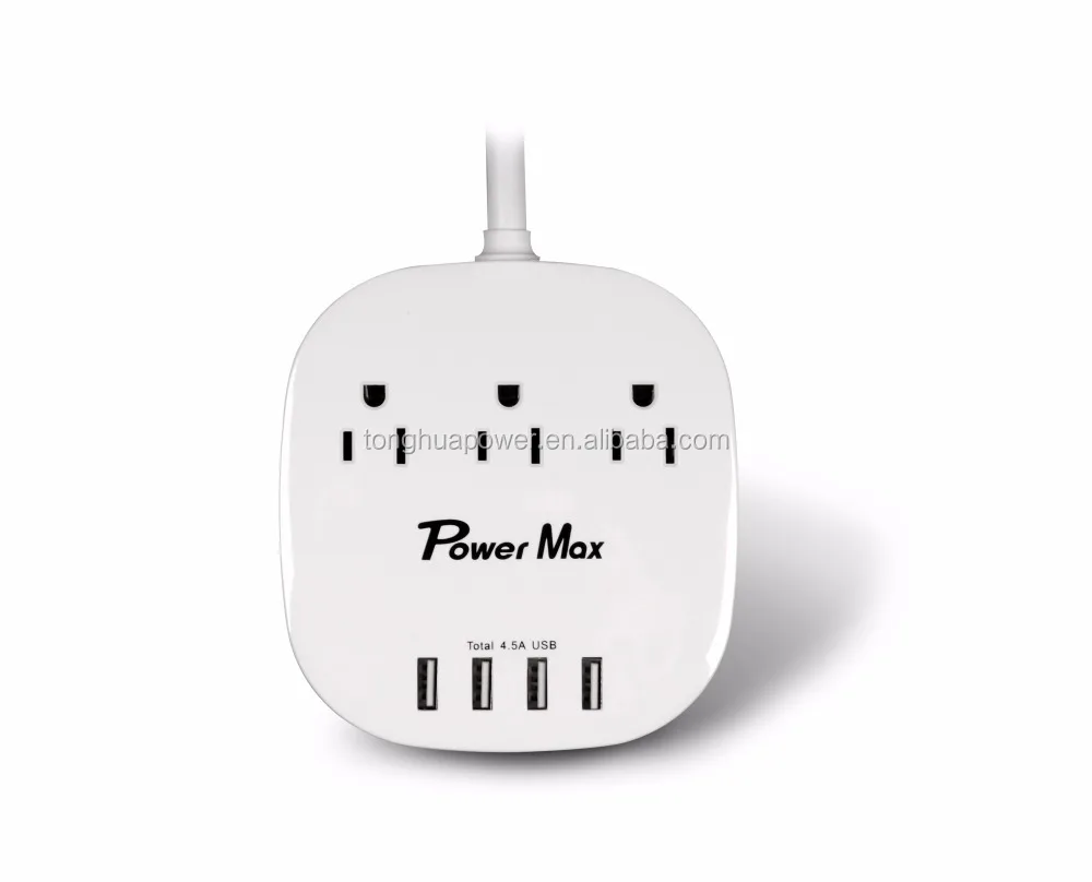 USB Wall Charger Surge Protector 5 Outlet Extender with 4 USB Charging Ports Surge Protector - 3 Outlets with USB C