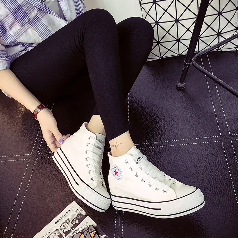 
Custom Made lace up high top Women Canvas Shoes Wholesale factory price 