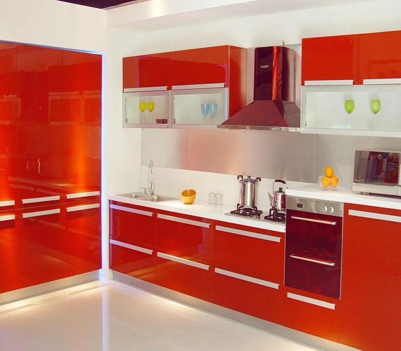 
GuangZhou Bomei Manufacturers Imported Painting Kitchen Cabinet For The Project Simple Design 