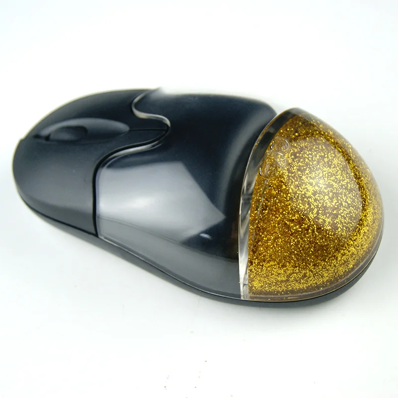 Wholesale glitter powder  wireless aqua mouse  with custom design