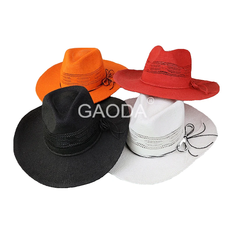 Summer White Straw Cowboy Hat Wholesale Fashion Man Beach Hat