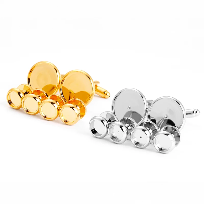 Wholesale round stud and cufflinks blank diy for tuxedo