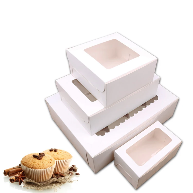 High Quality Corrugated Brown Embossing Round Packaging Supplies Custom Printed Cupcake Box Loaf Cake Boxes
