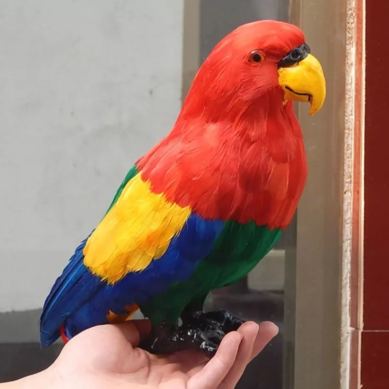 Different Color Available Artificial Macaw Parrot Bird Garden Decoration Figurine