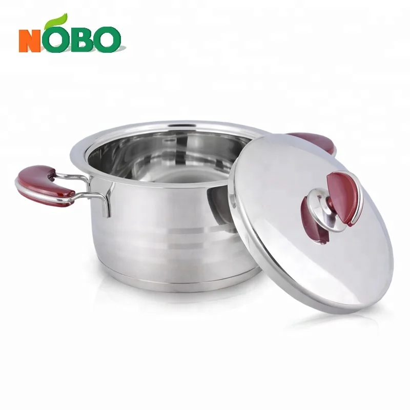 High Quality Healthy Kitchen Accessories Stainless Steel Pots And Pans Set with Steel Lid