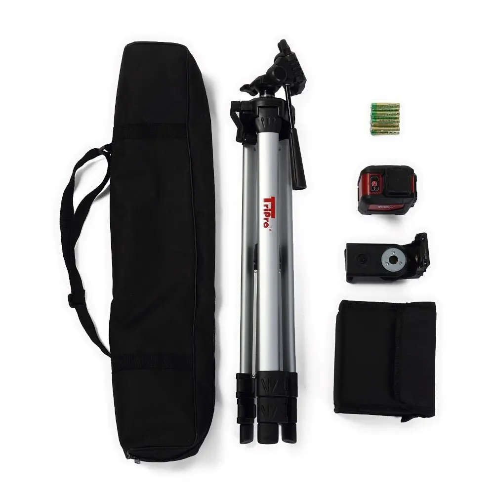 3D 2x360 Self Leveling Rotary Cross Laser Level 360 Optional for Tripod Receiver Detector Staff