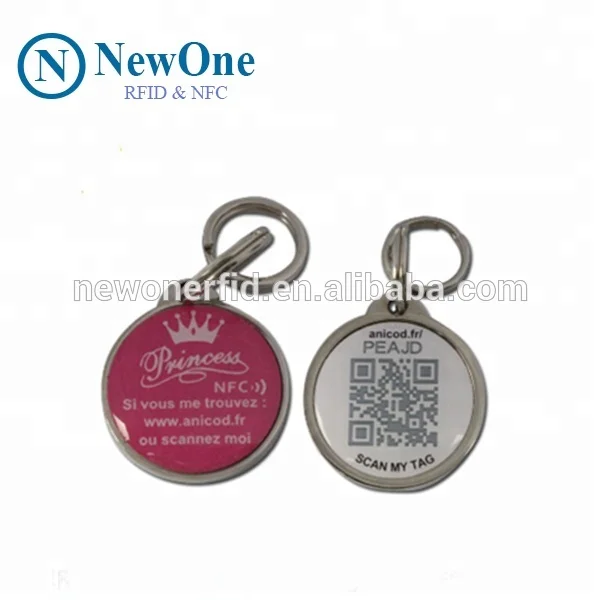 
2021 Most popular epoxy Pet ID tag with NFC chip and QR code 