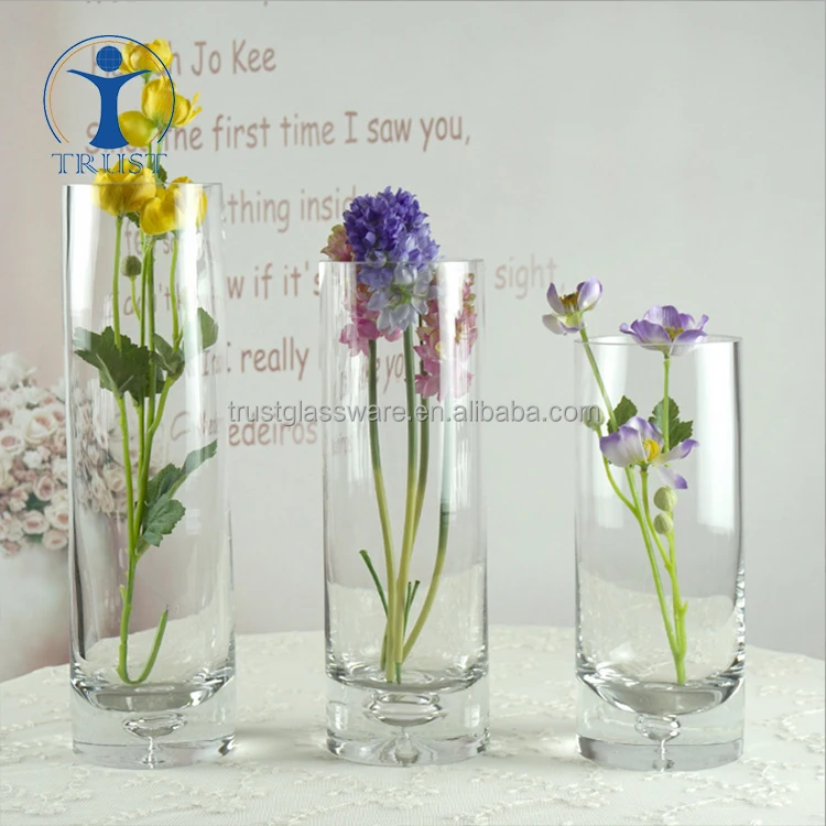 Wholesale High Quality Factory Home Wedding Decoration Classic fancy cylinder glass cylinder vase