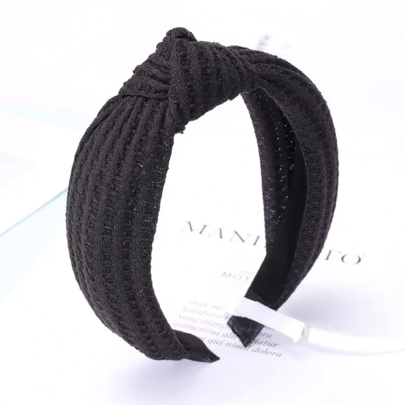 Fashion Wholesales Women Hair Accessories Headband Solid Color Knitting Twisted Knotted Headband For Girls