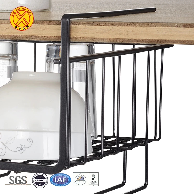 Factory price kitchen 1 tier metal wire hanging basket for storage
