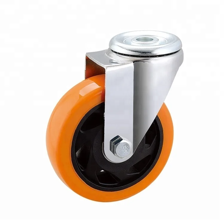 
Airport Trolley 3Inch Orange PU Caster Wheels 