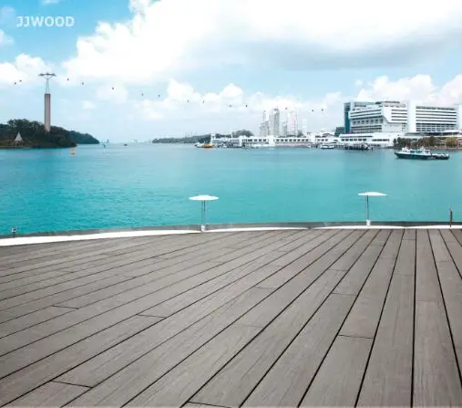 Garden decorative material outdoor grooved terrace wood plastic composite wpc bull nose board for decking flooring