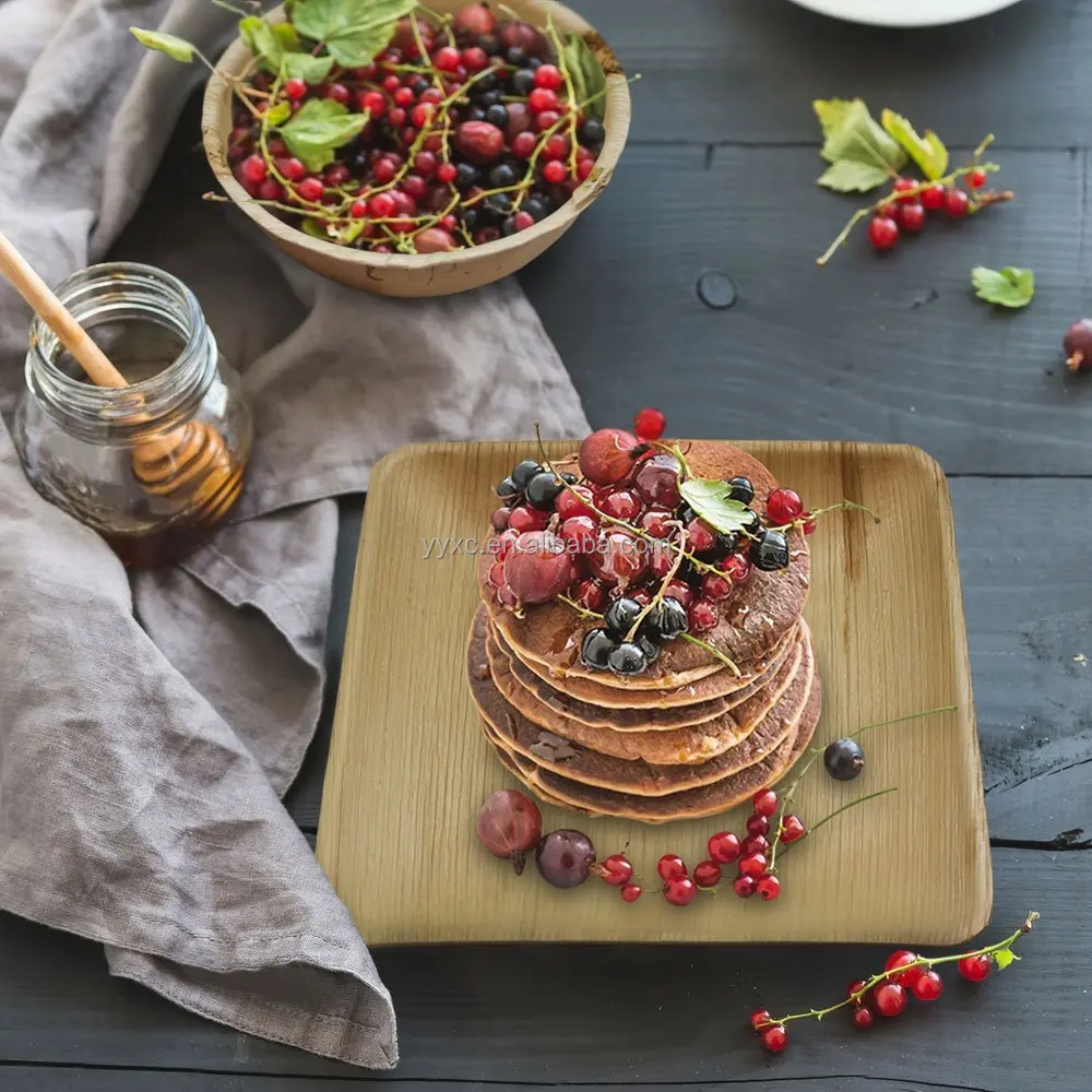 Disposable Biodegradable bamboo tray dish plate