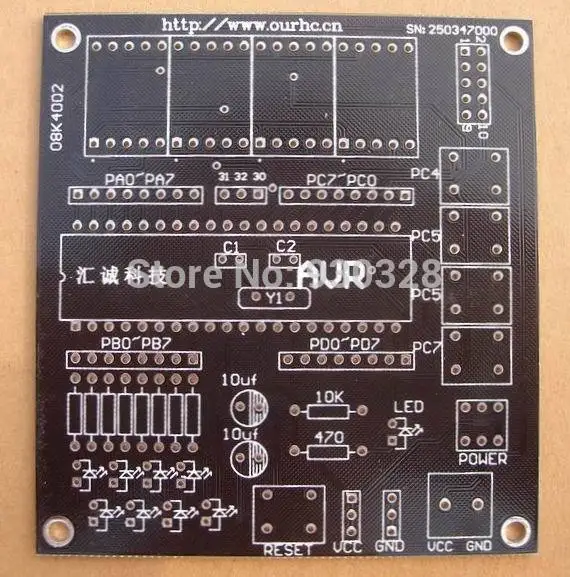 atmega16l/32l Avr mcu development board pcb empty plate atmega16l 32l