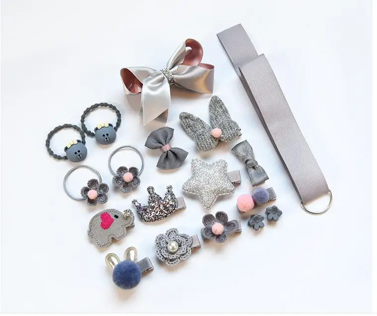 Детские комплекты аксессуаров для волос, милая Подарочная коробка для девочек, кожаная лента, Шпилька для волос