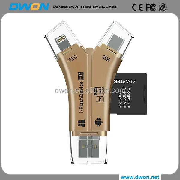 4 in1 Micro USB SD Card Reader for iphone Andrid OTG phones