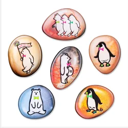 MORCART Best selling products on the stone painted polar bear series refrigerator stickers, polar bear epoxy refrigerator