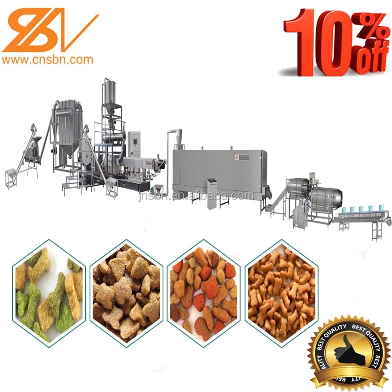 Saibainuo Automatic 100-1000kg/h big capacity pet food pet food extruder machine line