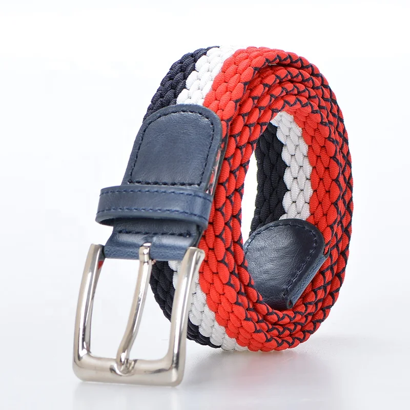 YW Superior high quality China Market adjustable sport double colors braided fashion belts