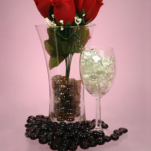 wholesale Flat Glass Marbles Gems Beads for vase filler