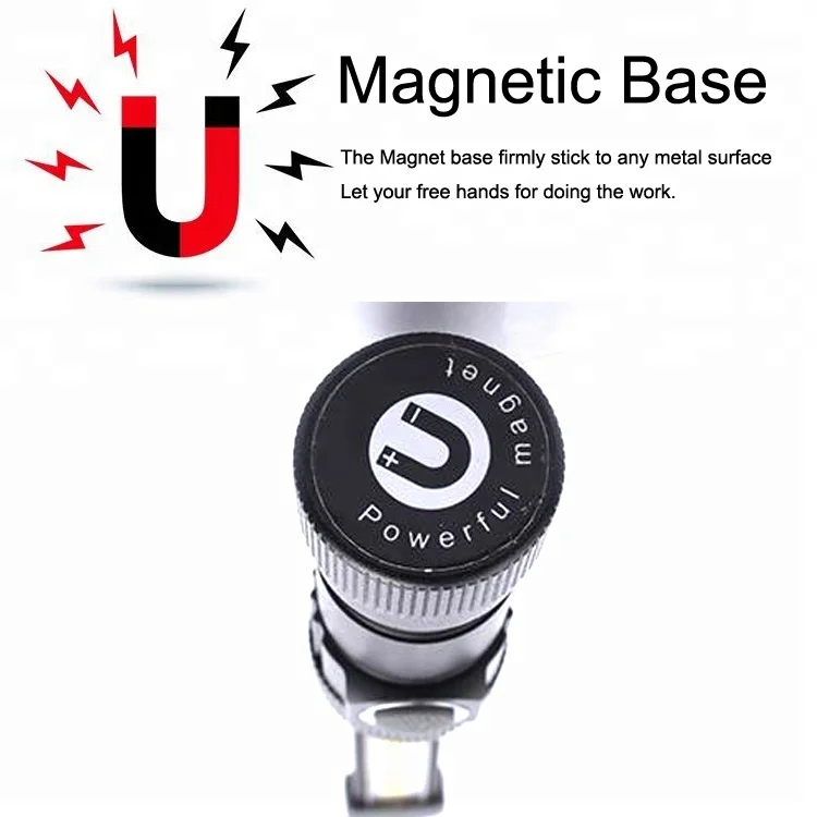 Магнитный Водонепроницаемый Портативный перезаряжаемый светодиодный фонарик Cob из алюминиевого сплава