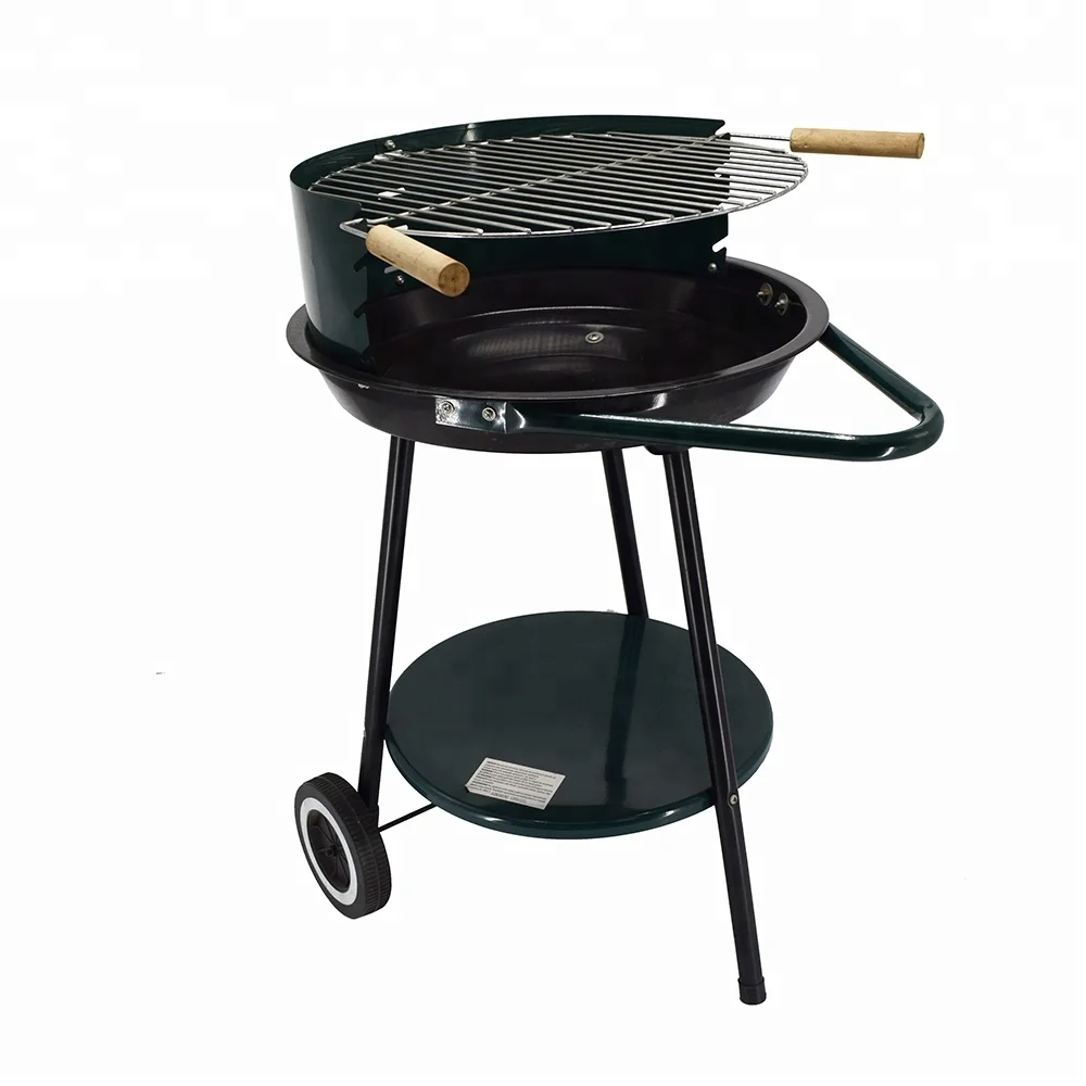 18inch Trolley simple round charcoal bbq grill outdoor camping bbq grill