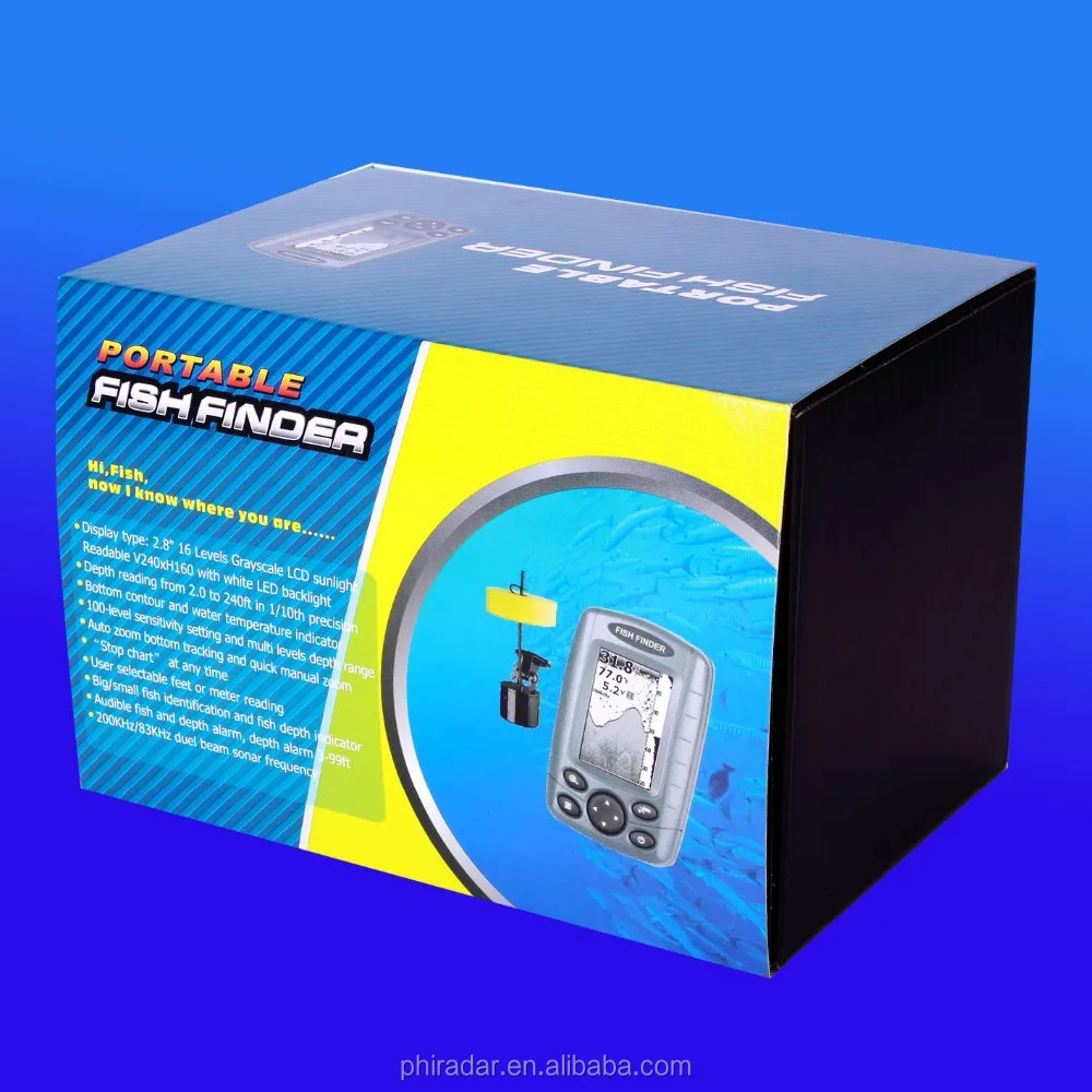 Portable sonar FishFinder with 2.8inch Grayscale LCD display