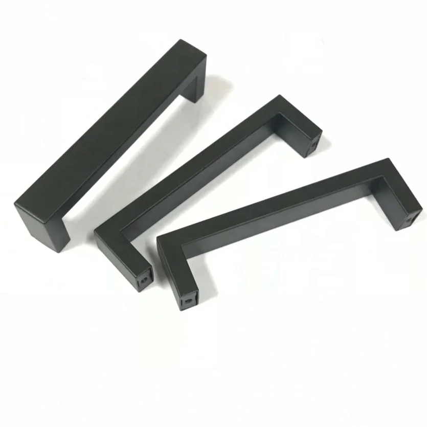 Ширина 10*20 мм, нержавеющая сталь 201 и 304, матовый черный цвет, квадратная ручка кухонного шкафа