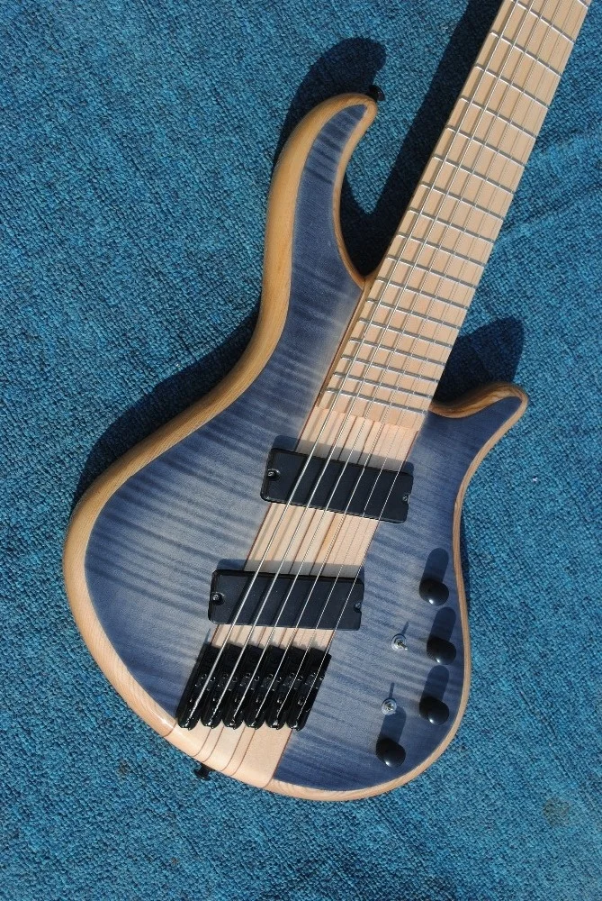 Weifang Rebon 6 string neck through body fanned fret multi scale electric bass guitar