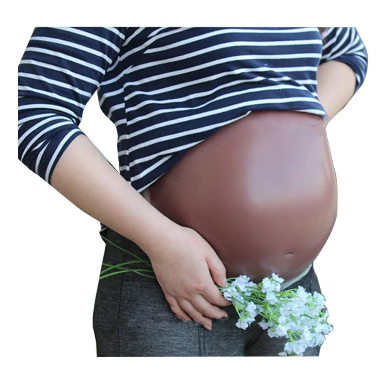 fake pregnancy belly Hot Selling Brown Silicone Artificial Belly Pregnant Belly for Crossdresser Wholesale