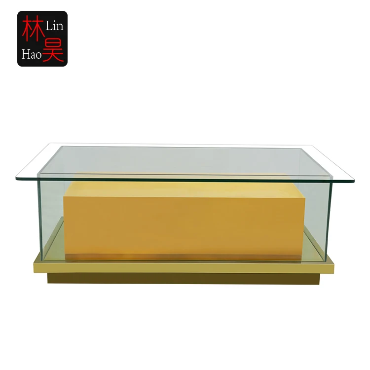 Gold color glass and stainless steel ktv table bar and lounge furniture