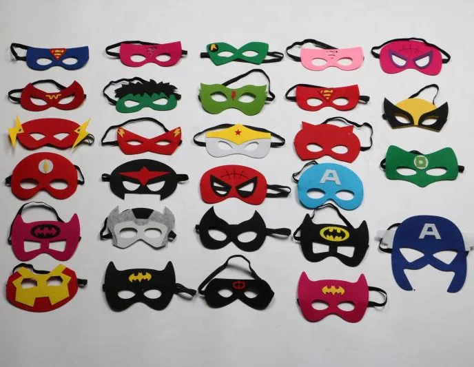 Halloween party favors superhero felt masks for kids