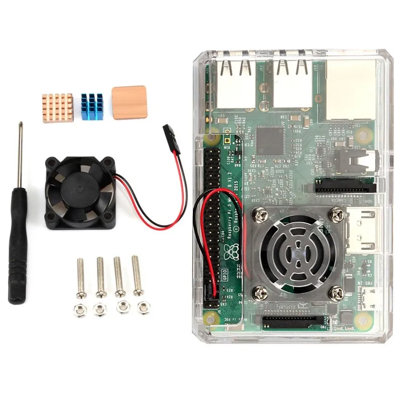 Высококачественный корпус корпуса из АБС-пластика для Raspberry pi 3 корпус с мини-вентилятором и радиатором