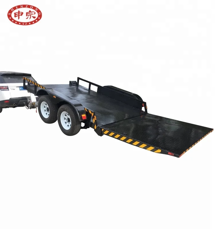 4 wheel flat deck trailer pull trailer cart for carrying cars