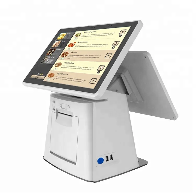11 6 дюймовый Android pos-терминал с термопринтером четырехъядерный процессор для супермаркета 2 Гб ОЗУ ЖК-дисплей двойной экран сенсорная POS-система GC099A