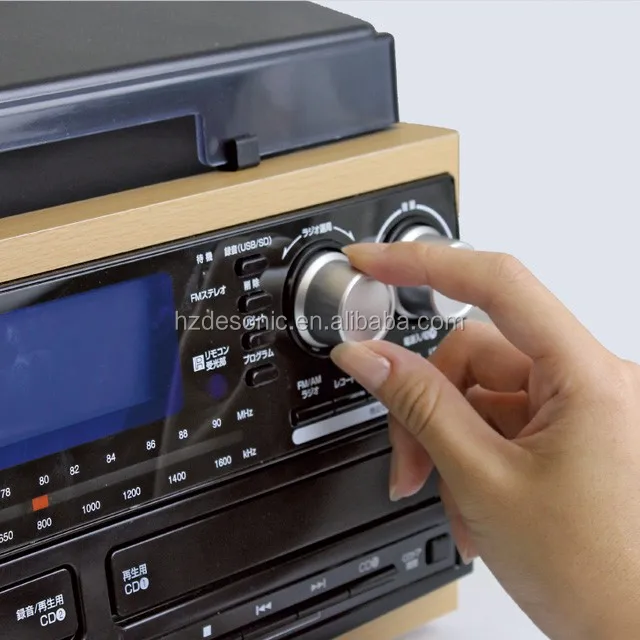 Wooden decorations dual cd record player gramophone phonograph