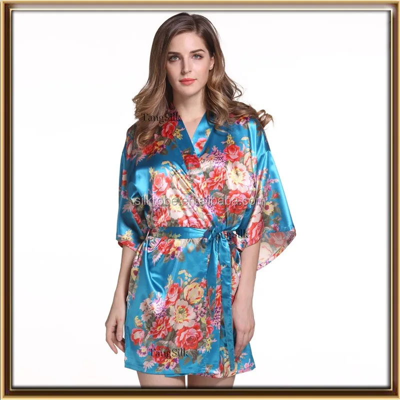 Super soft thicker Satin flower sleepwear bridesmaid robe