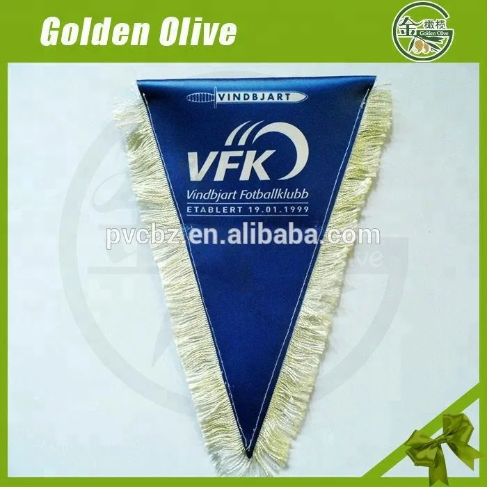 Factory supply sports team satin blank pennants