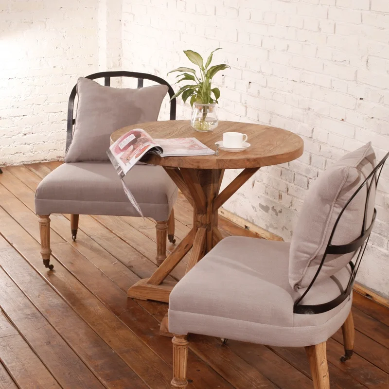 For drinking tea table Chinese traditional folk furniture simple style solid wood round furniture rustic coffee table tea table