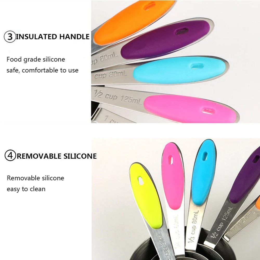 Набор из 10 мерных стаканчиков и ложек из нержавеющей стали