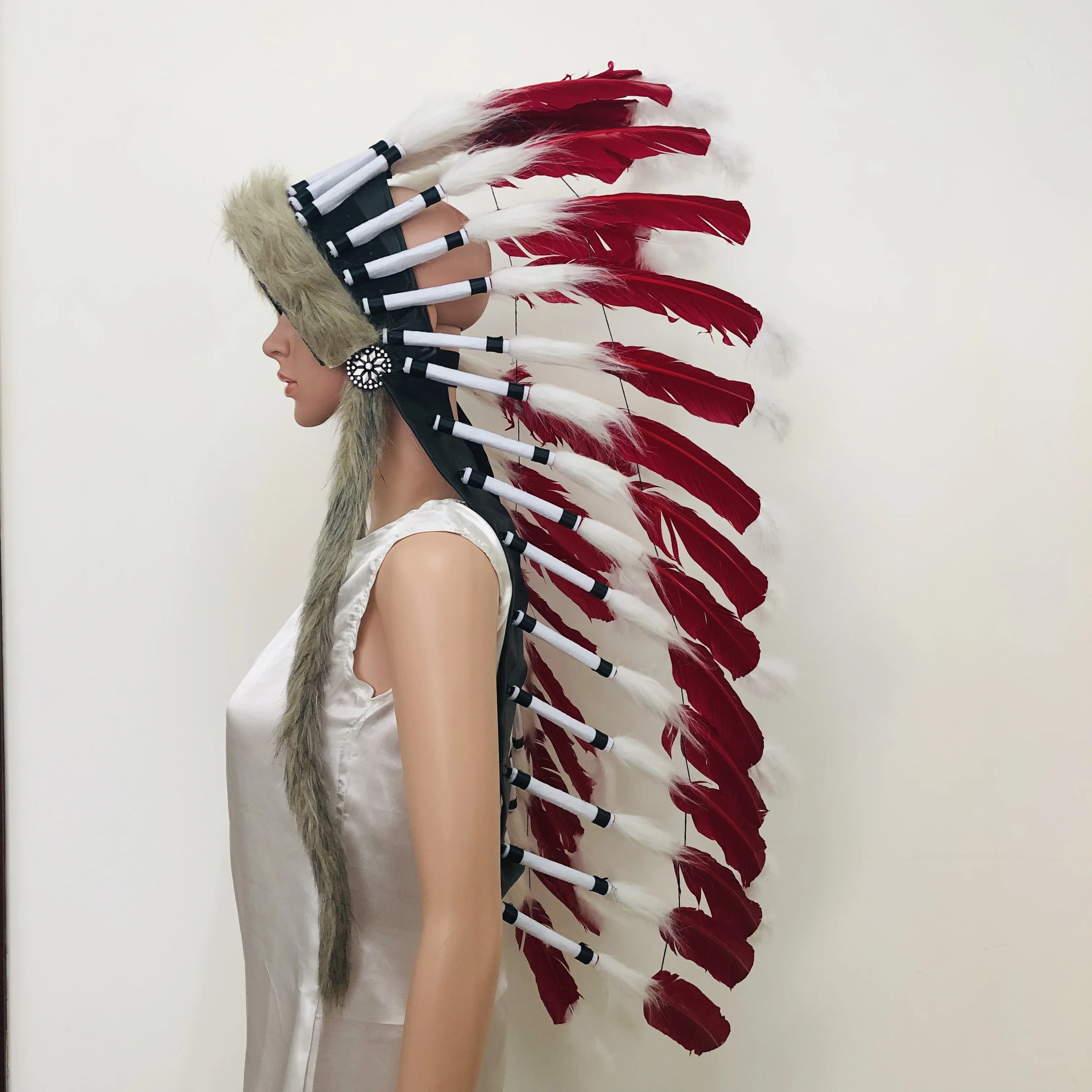 Feather Headdress American Indian Inspired|Kids Adults Indian Style Headdress for Party
