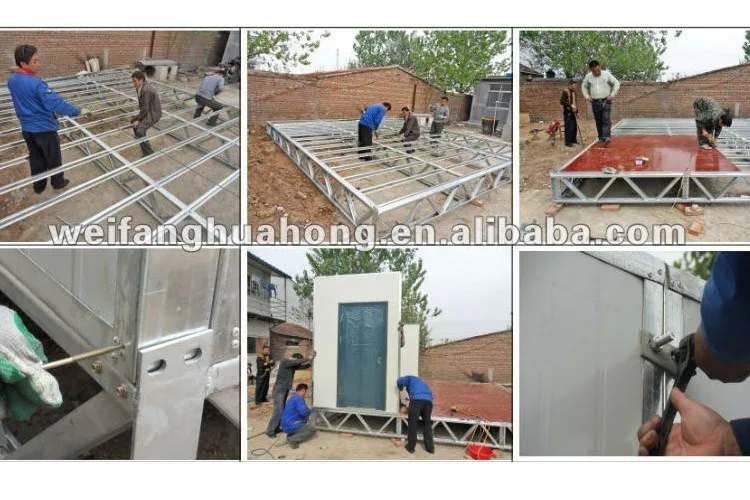 Portable mobile sandwich wall panel prefabricated houses