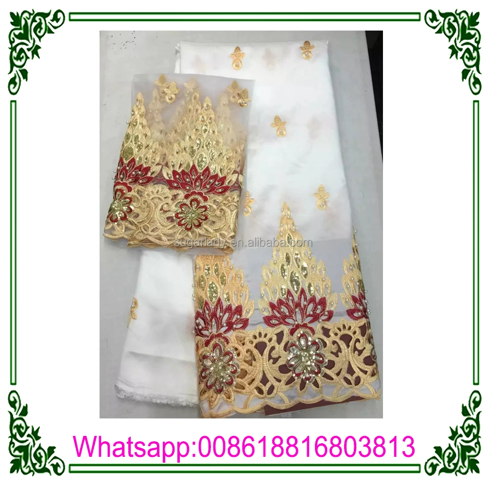 Hot selling india george wrappers set , george fabric with beads for wedding
