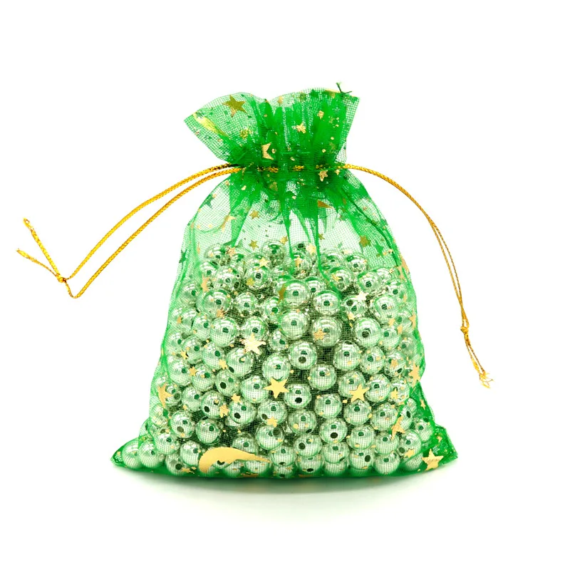 Custom Printed Silk Drawstring Organza Pouch Wedding Party Favor Gift Bag