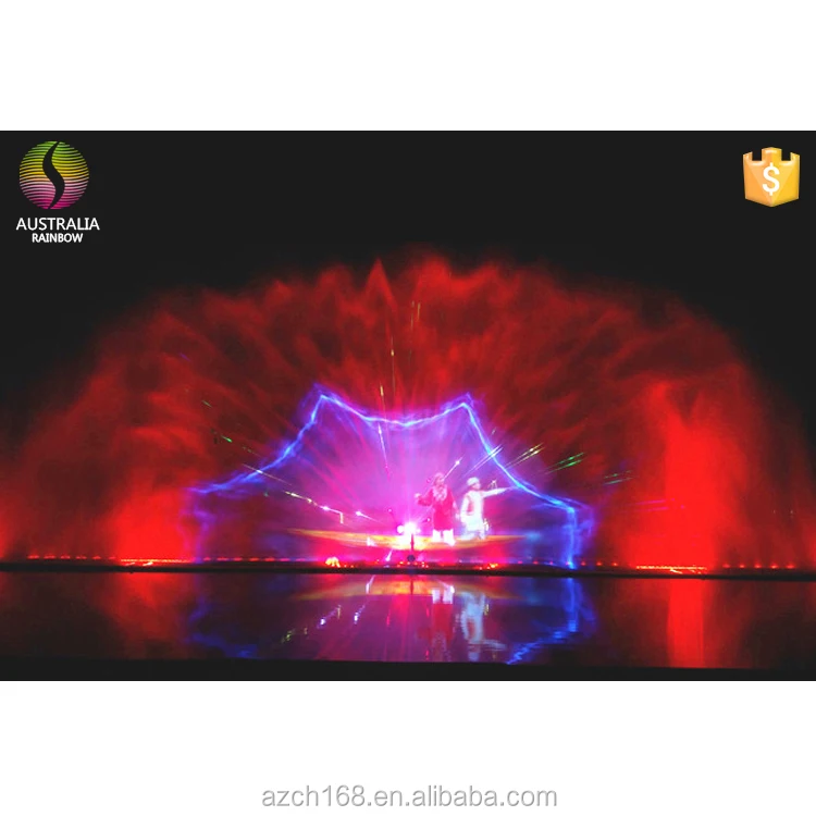 India 30000 Lumens Projector Water Screen Movie Fountain Show With Full Colors Laser