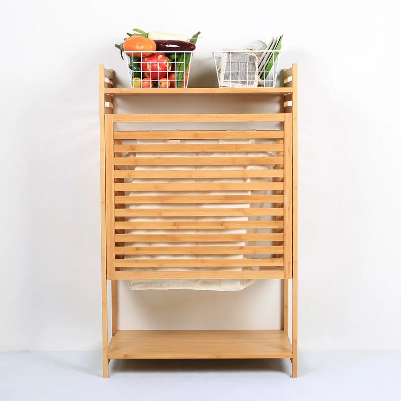 BAMBKIN bamboo storage cleaning laundry basket laundry hamper with removable liner clothes bin sorter storage rack