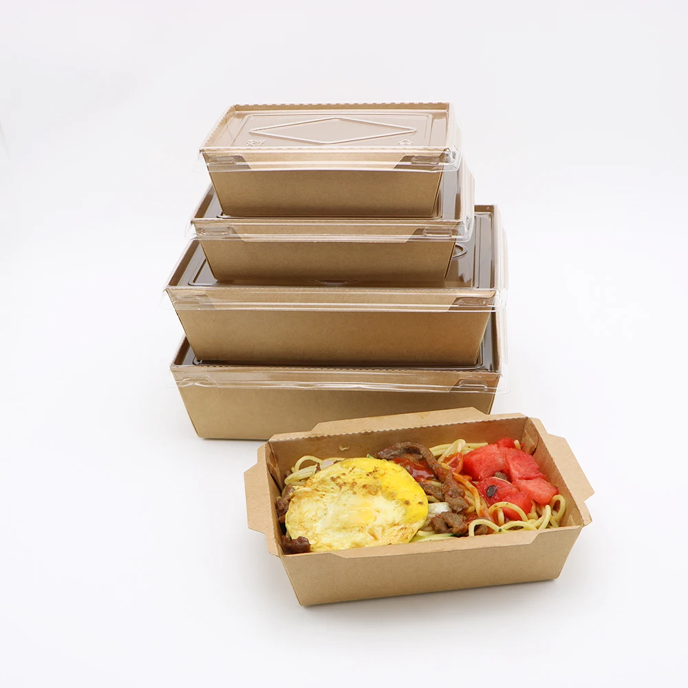 Disposable Food Container Food Storage Kraft Paper Lunch Box takeout food box