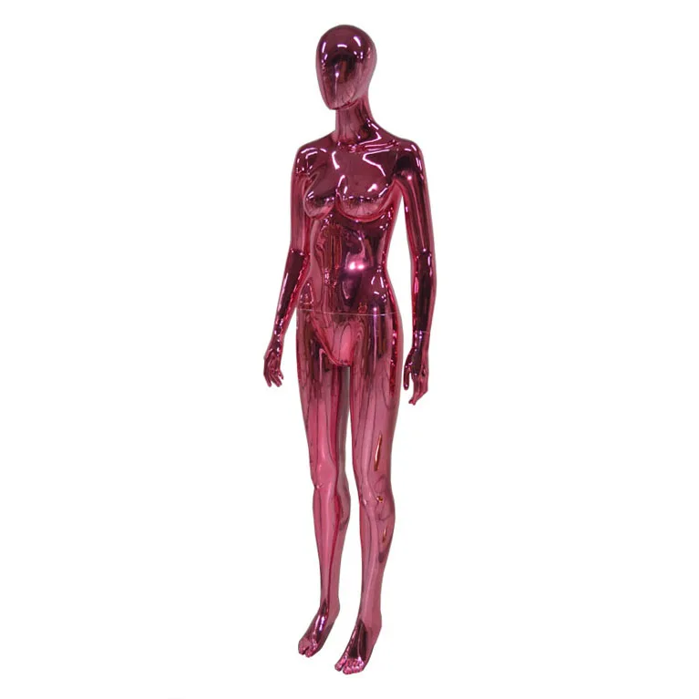 Fiberglass Pink Chrome Abstract Female Apparel Mannequin