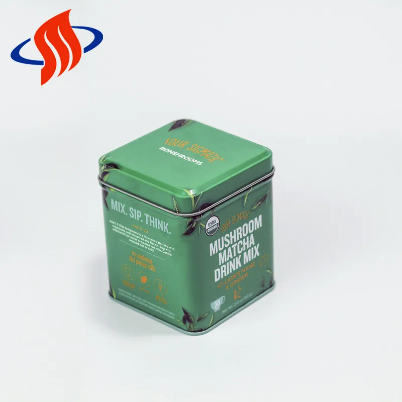 Оптовая продажа оптом зеленый роскошный шоколад металла cookie жестяной коробке матча Чай жестяных банок
